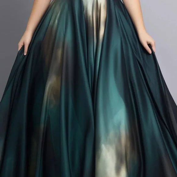 Fly Curvy Green Sweetheart Spaghetti Strap Elegant Dress NWT - Picture 4 of 7